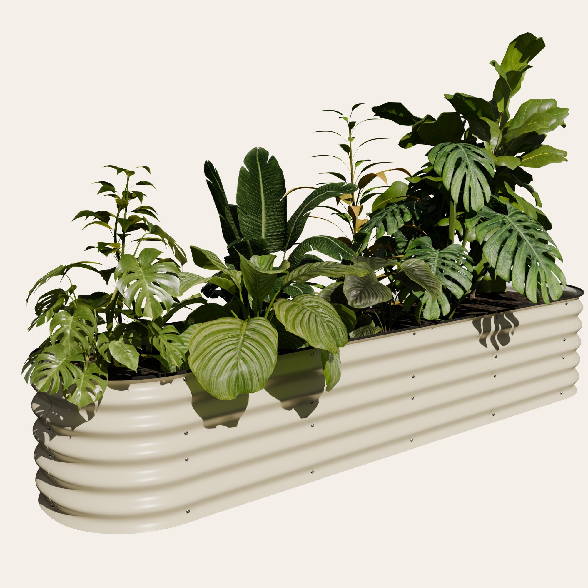 Aluzinc vs galvanized steel raised garden beds — Aluzinc 17 inch modular bed in Ivory White