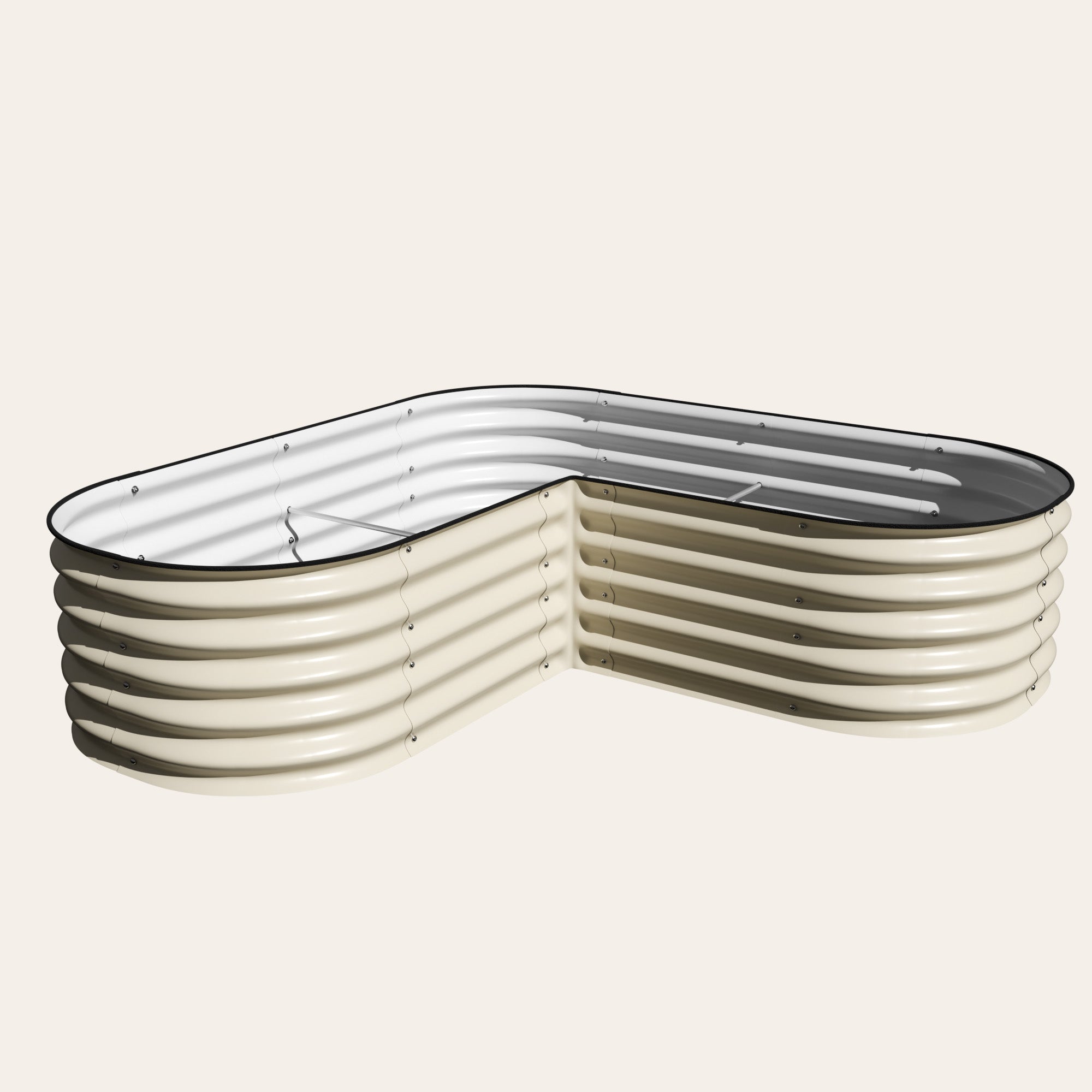 17" Tall L Shape Metal Raised Garden Bed