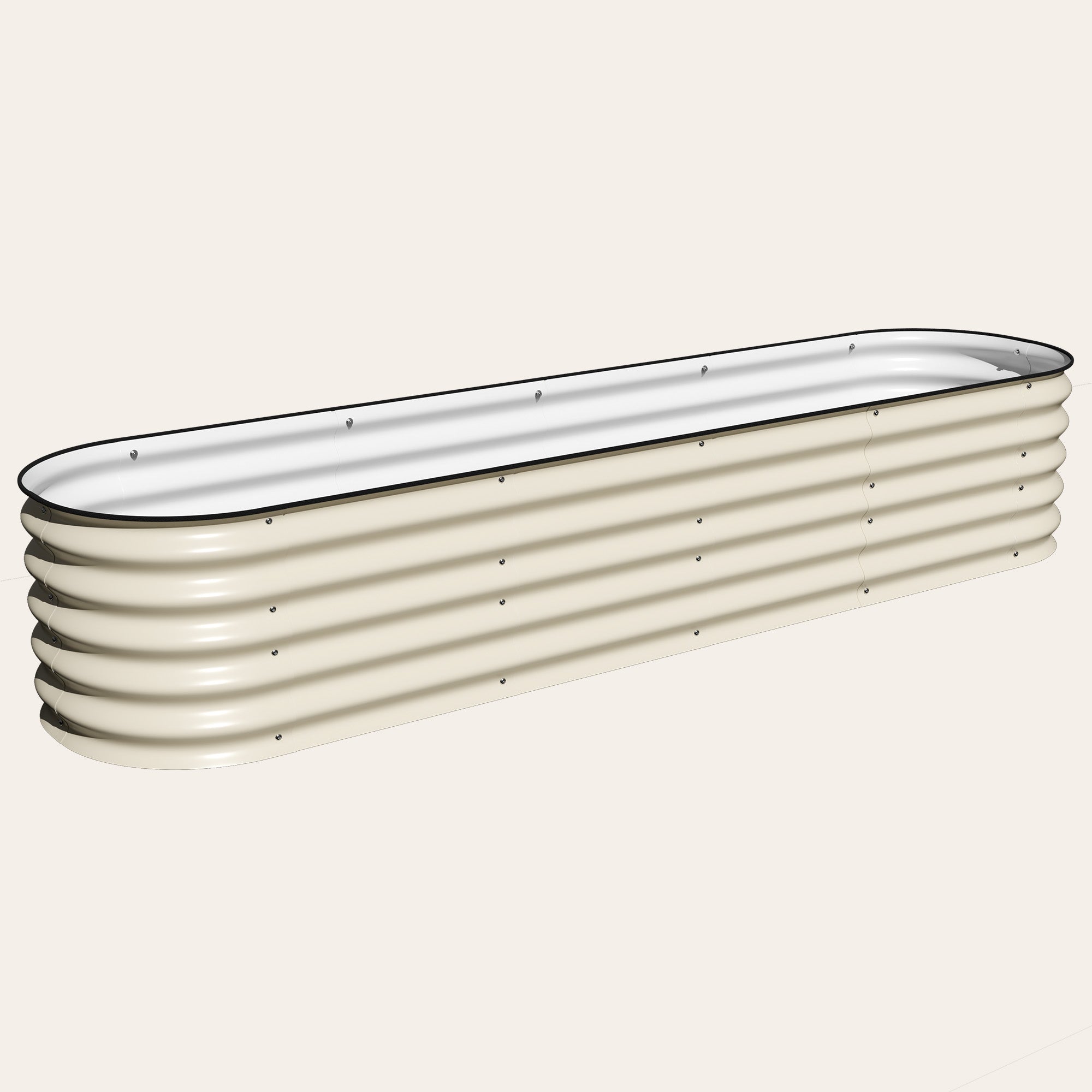 17 inch modular raised garden bed in white - 2x8ft configuration