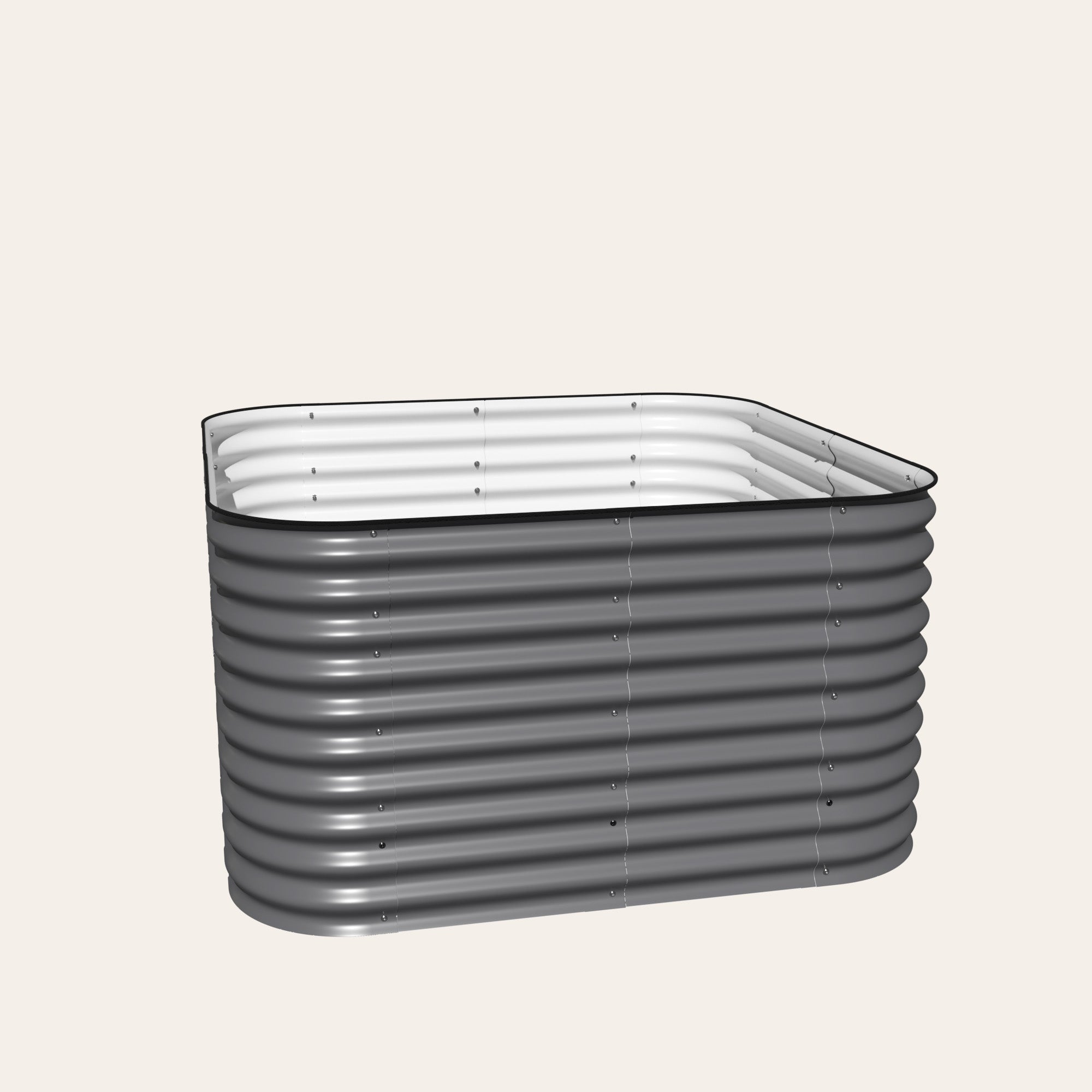 32 inch deep raised garden bed in gray - 5x5ft square configuration