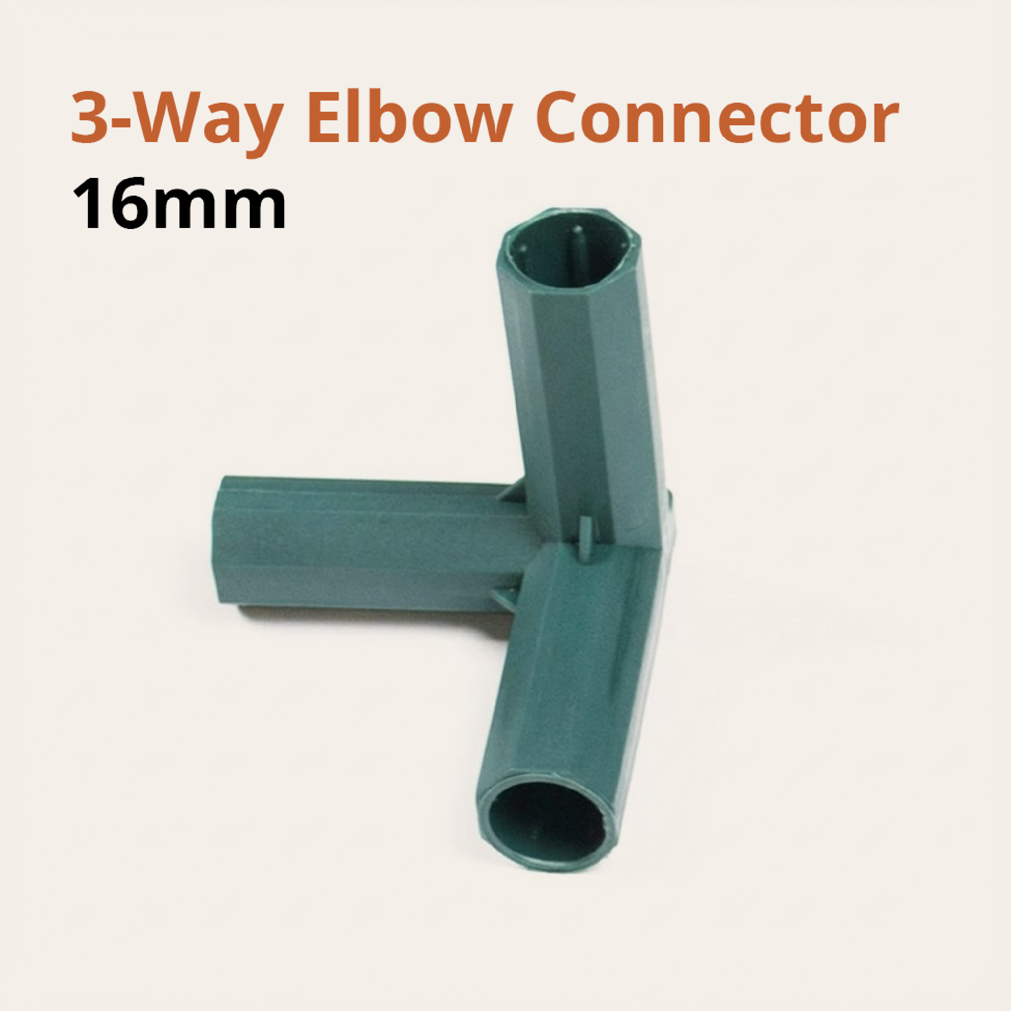 Corner connector joining two garden stakes at right angle