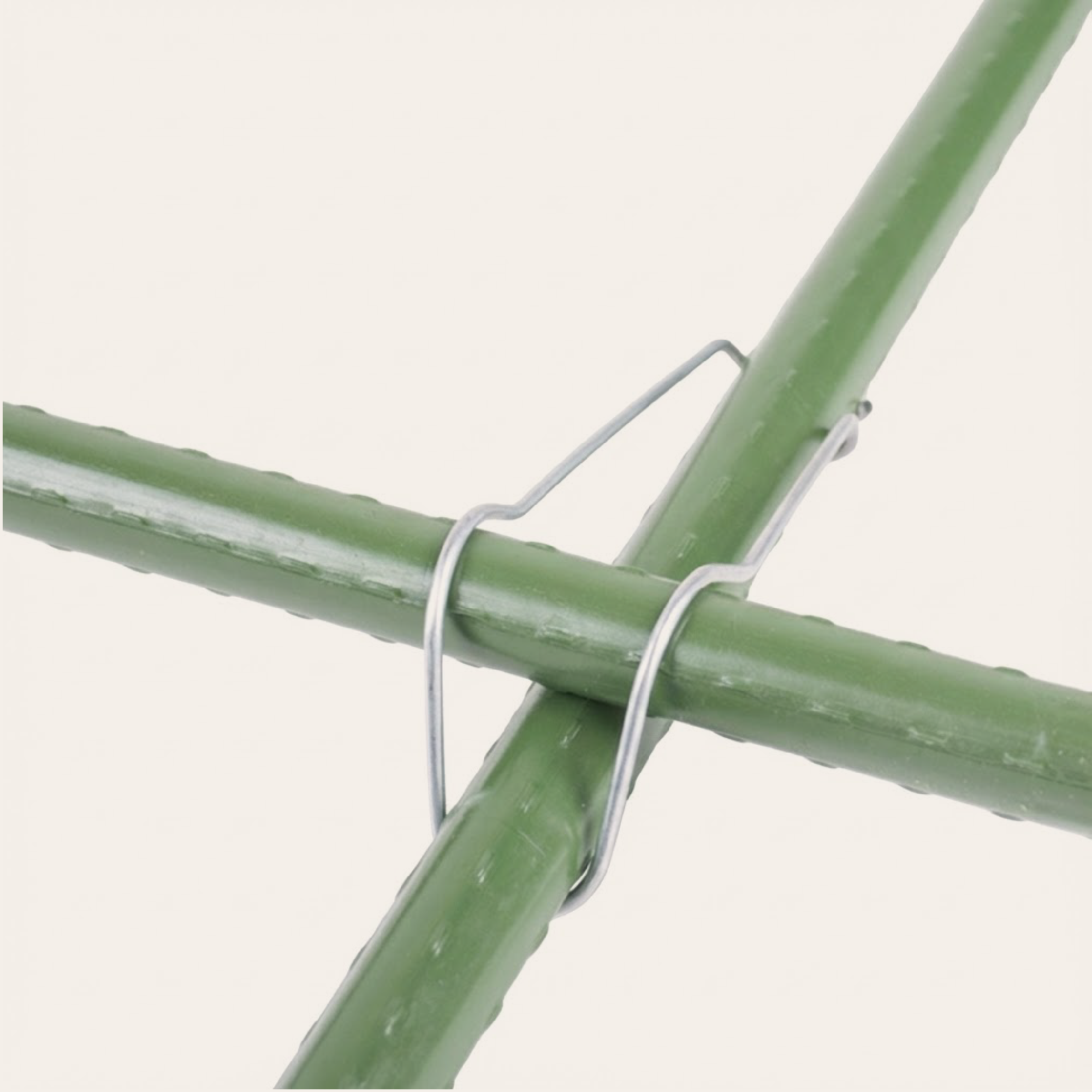 Wire buckle connectors for garden stakes - secure fastening clips